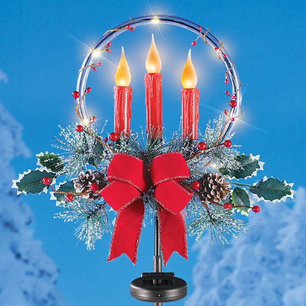 The Holiday Aisle® Flickering Candles Yard Garden stake Wayfair